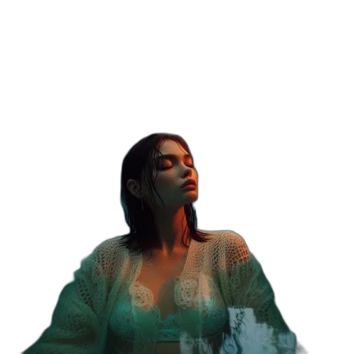 dress, jacket, face, creature transparent PNG cut-out