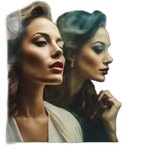 jewelry, face, photorealistic, oil painting transparent PNG cut-out