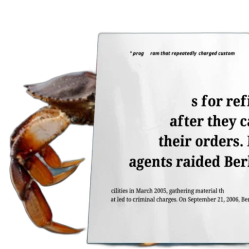 crab, shown, text, prog transparent PNG cut-out