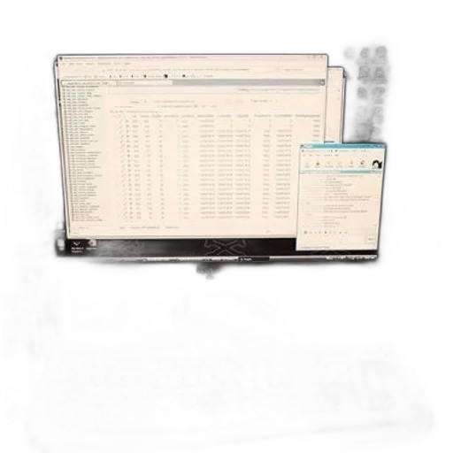 staff, computer, monitor, displaying transparent PNG cut-out