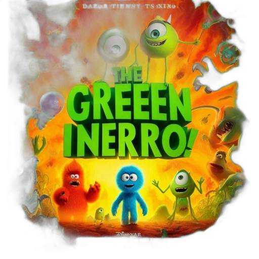 concept art, comic book art, 3d render, green transparent PNG cut-out