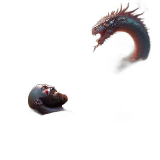 dragon, creature, animal, staff transparent PNG cut-out