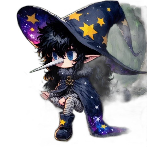 dragon, staff, hat, creature transparent PNG cut-out