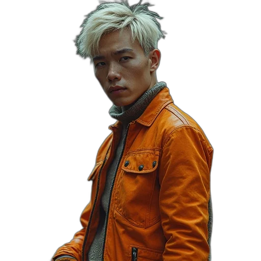 jacket, face, staff, dragon transparent PNG cut-out