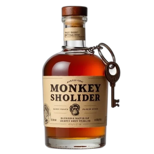 bottle, 3d render, monkey, shoulder transparent PNG cut-out