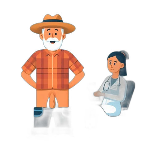 concept art, pixel art, elderly, man transparent PNG cut-out
