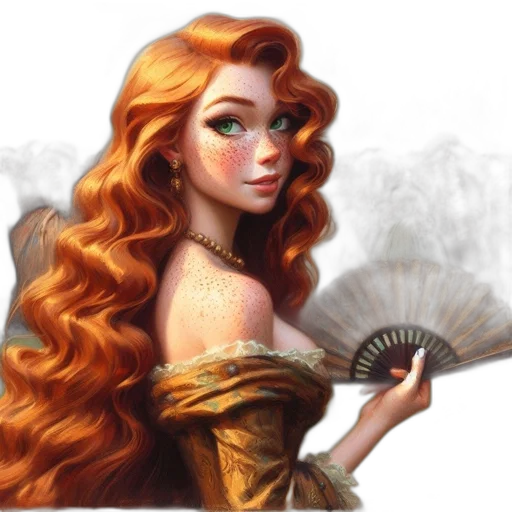 dress, staff, hair, crown transparent PNG cut-out