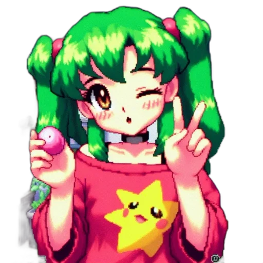 staff, dress, pixel art, anime transparent PNG cut-out