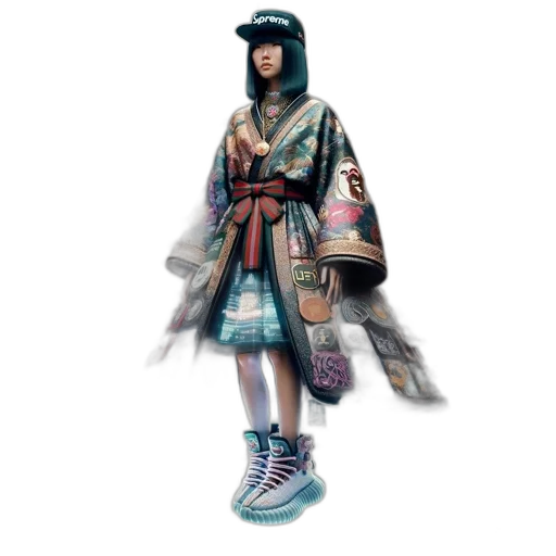 jacket, staff, weapon, shoes transparent PNG cut-out