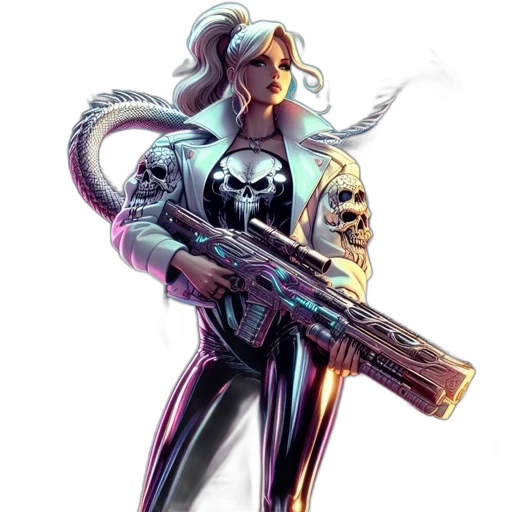weapon, robot, concept art, cyberpunk transparent PNG cut-out