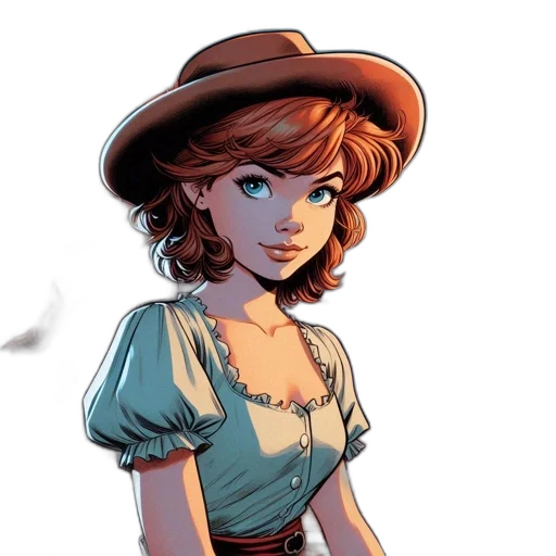 hat, dress, staff, face transparent PNG cut-out