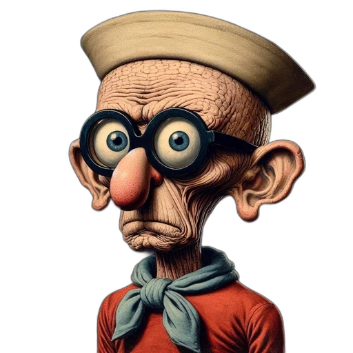 staff, face, cartoon, 3d render transparent PNG cut-out