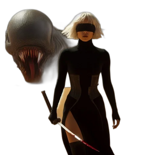 creature, mask, staff, concept art transparent PNG cut-out