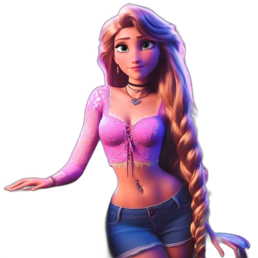 dress, hair, staff, jewelry transparent PNG cut-out