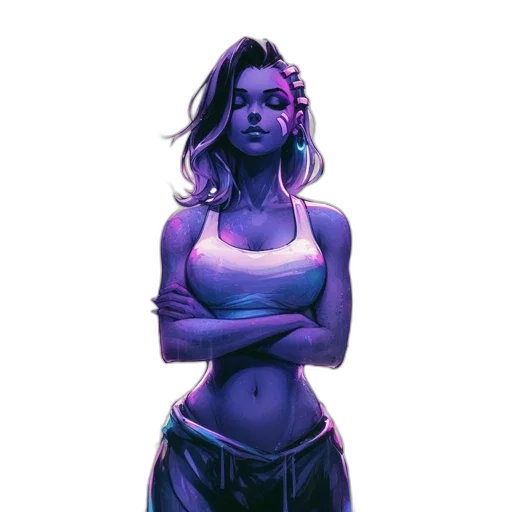 comic book art, concept art, cyberpunk, fantasy art transparent PNG cut-out
