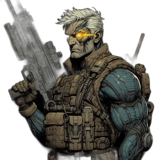 weapon, comic book art, concept art, cyberpunk transparent PNG cut-out