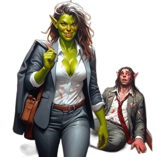 concept art, comic book art, fantasy art, green transparent PNG cut-out
