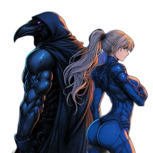 comic book art, concept art, cyberpunk, fantasy art transparent PNG cut-out