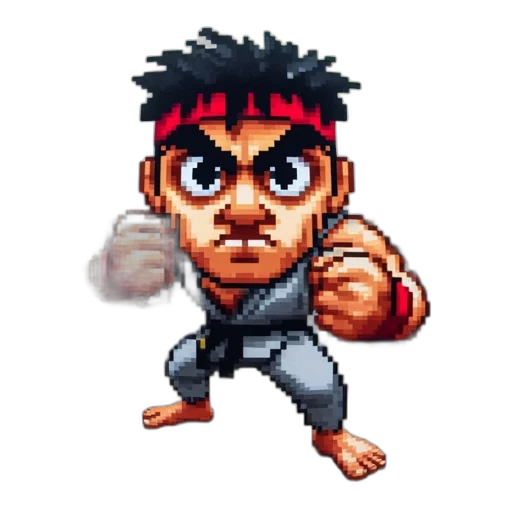 face, weapon, pixel art, comic book art transparent PNG cut-out