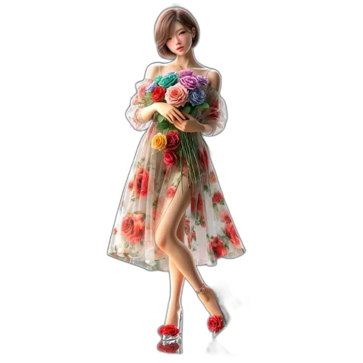 dress, 3d render, concept art, photorealistic transparent PNG cut-out