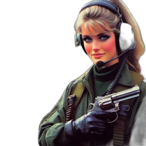 weapon, jacket, face, photorealistic transparent PNG cut-out