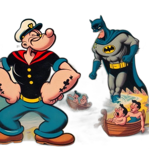 comic book art, concept art, cartoon, 3d render transparent PNG cut-out