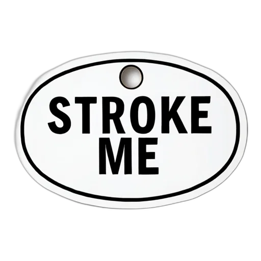 white, oval, sticker, centered transparent PNG cut-out
