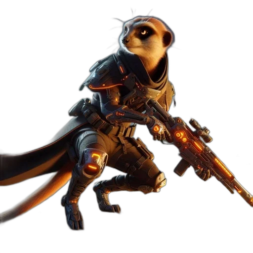 weapon, animal, staff, robot transparent PNG cut-out