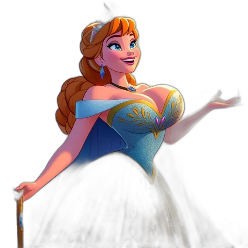 dress, crown, concept art, 3d render transparent PNG cut-out