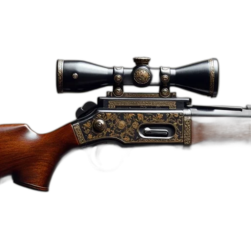 weapon, 3d render, photorealistic, very transparent PNG cut-out