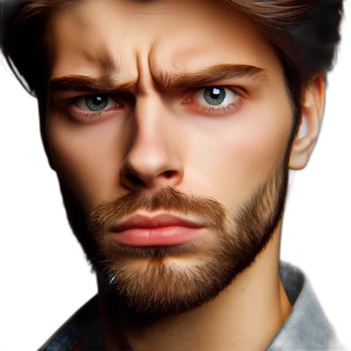 face, hair, photorealistic, 3d render transparent PNG cut-out