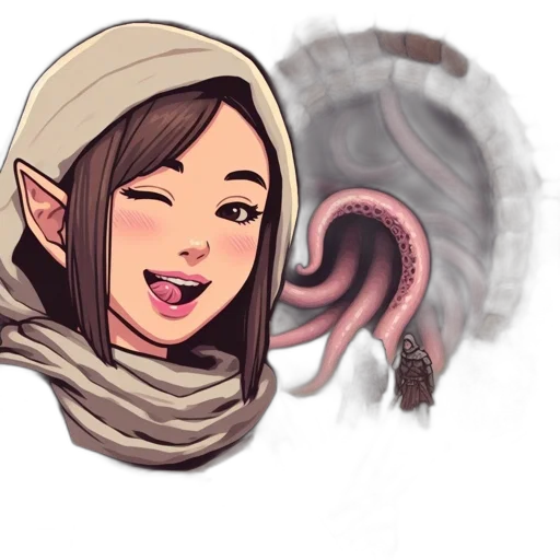 creature, dragon, staff, fantasy art transparent PNG cut-out