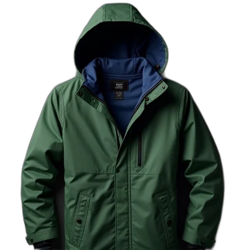jacket, 3d render, green, men transparent PNG cut-out