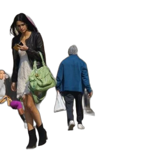 concept art, 3d render, city street, woman transparent PNG cut-out