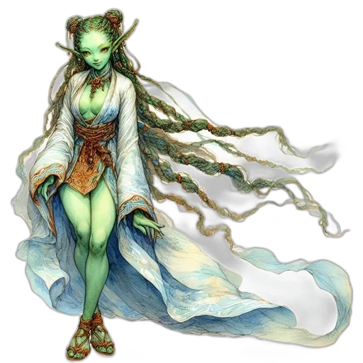 dragon, dress, staff, fantasy art transparent PNG cut-out