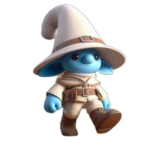 staff, hat, creature, robot transparent PNG cut-out