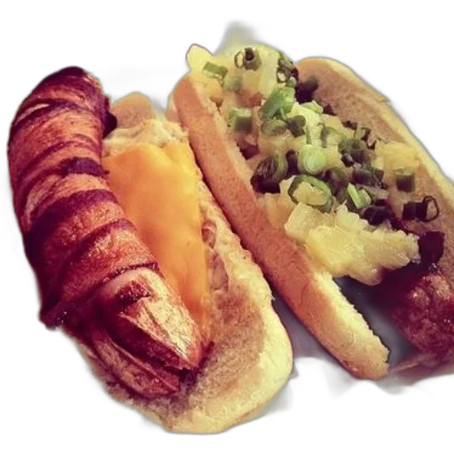 food, hot, dog, bacon transparent PNG cut-out