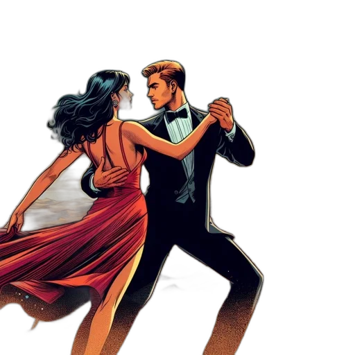 comic book art, concept art, man, woman transparent PNG cut-out