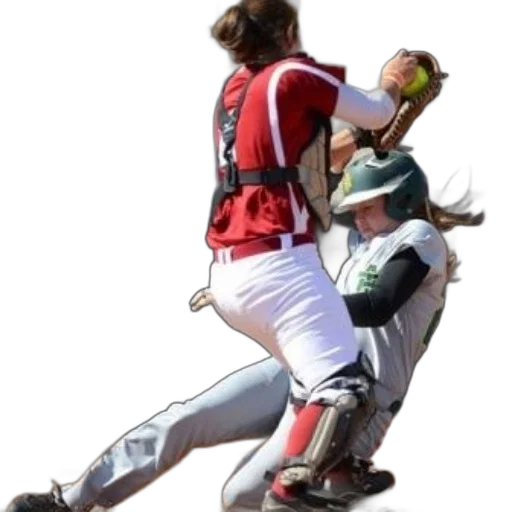 softball, player, red, uniform transparent PNG cut-out