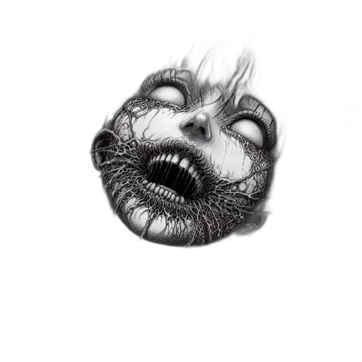 face, mask, creature, hair transparent PNG cut-out