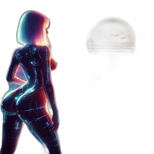 robot, jacket, dress, hair transparent PNG cut-out