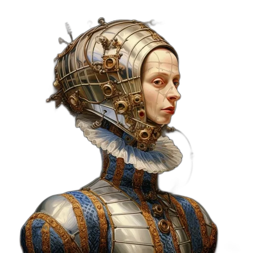 robot, face, crown, mask transparent PNG cut-out
