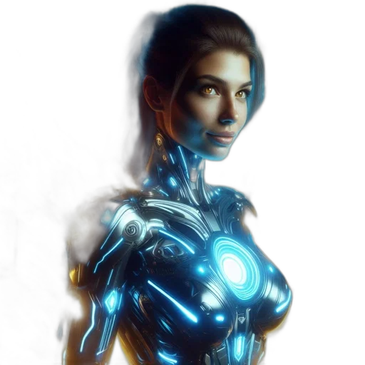 robot, dress, jewelry, comic book art transparent PNG cut-out