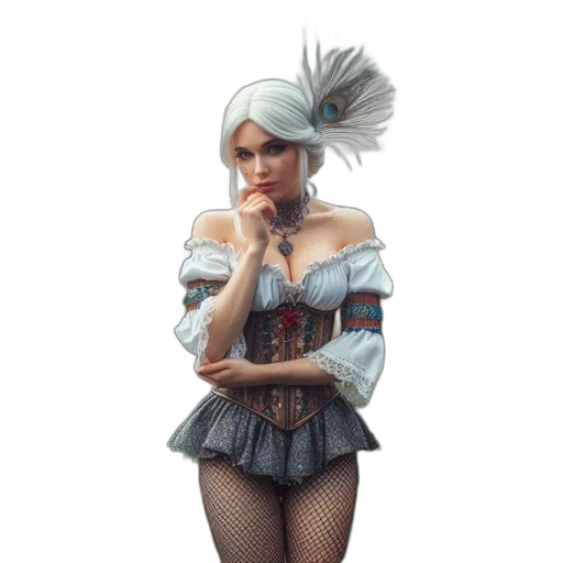 dress, hat, staff, concept art transparent PNG cut-out