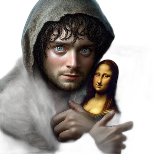 face, photorealistic, oil painting, fantasy art transparent PNG cut-out