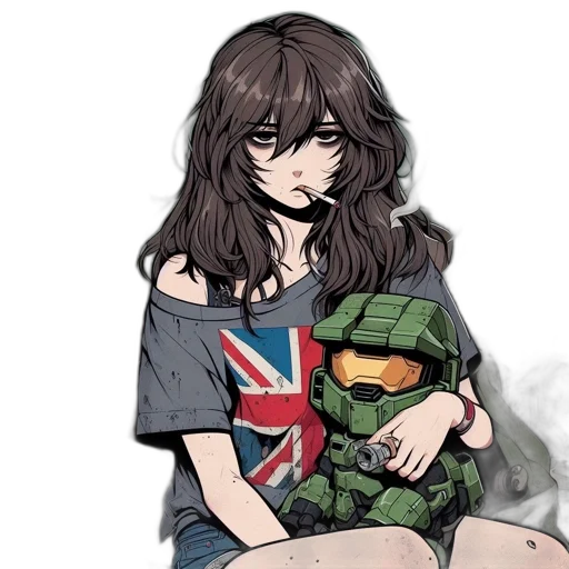 weapon, jacket, pixel art, anime transparent PNG cut-out