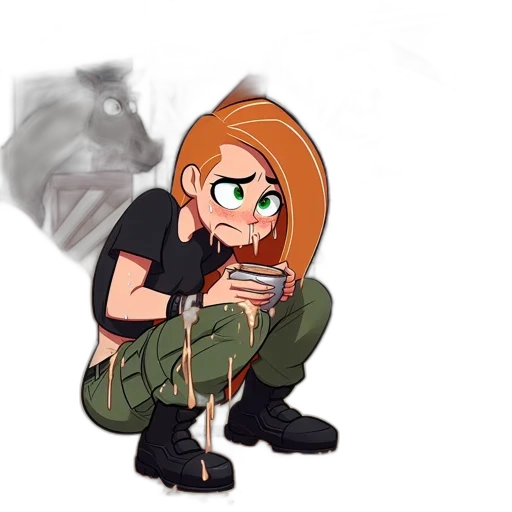 jacket, weapon, staff, hair transparent PNG cut-out