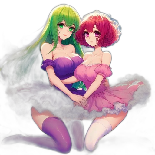 dress, pixel art, anime, watercolor transparent PNG cut-out