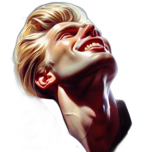 face, mask, hair, photorealistic transparent PNG cut-out