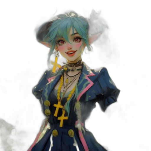 staff, dress, face, crown transparent PNG cut-out